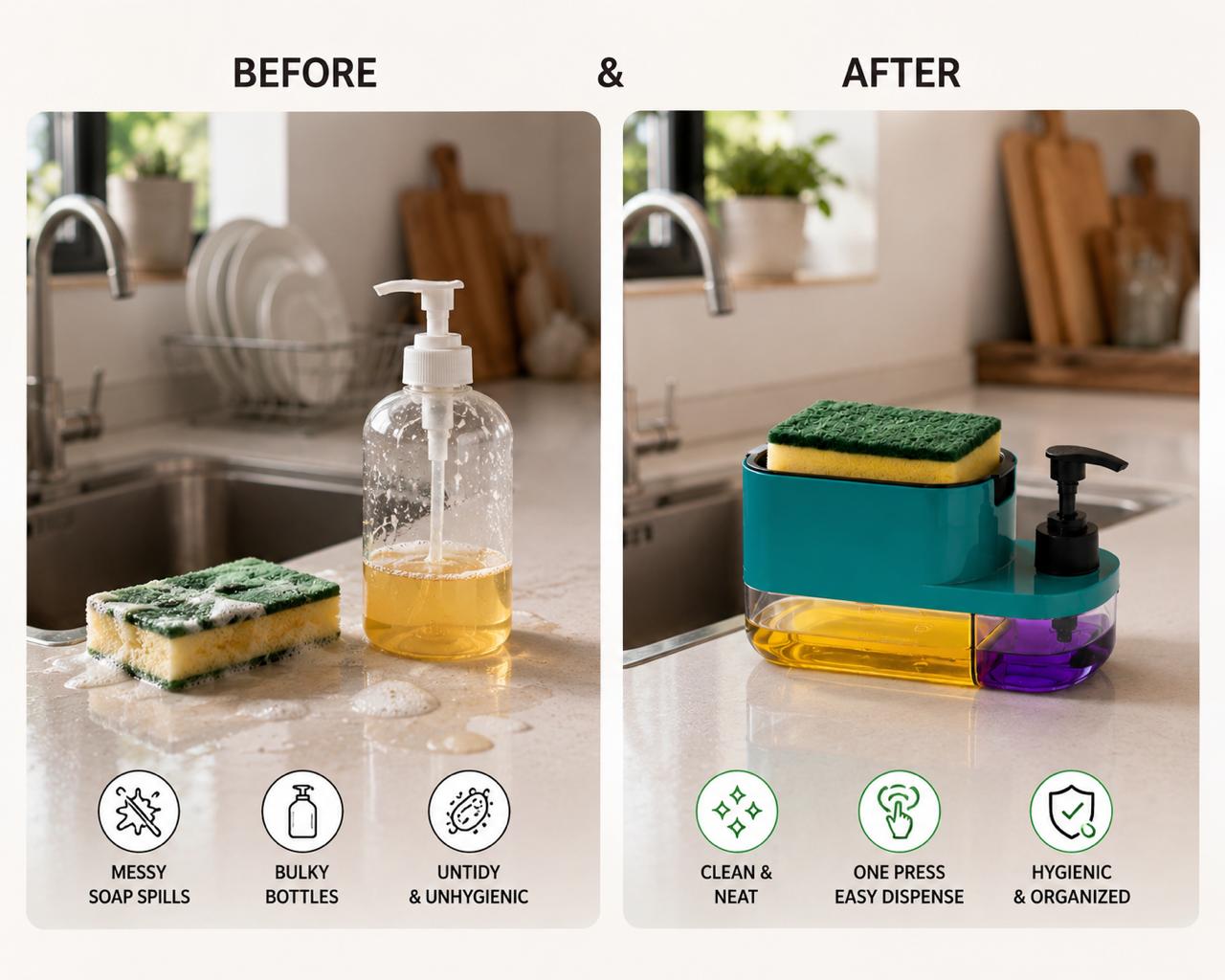 ✨ 3-in-1 Kitchen Sink Soap Dispenser ✨